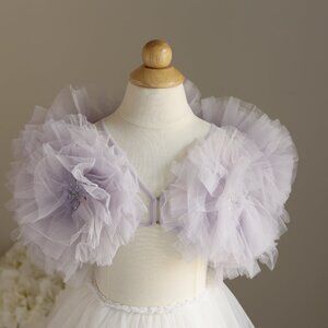Tutu Du Monde Flower Bomb Shrug Pastel Lilac Tulle Flower Girl Shrug NWT